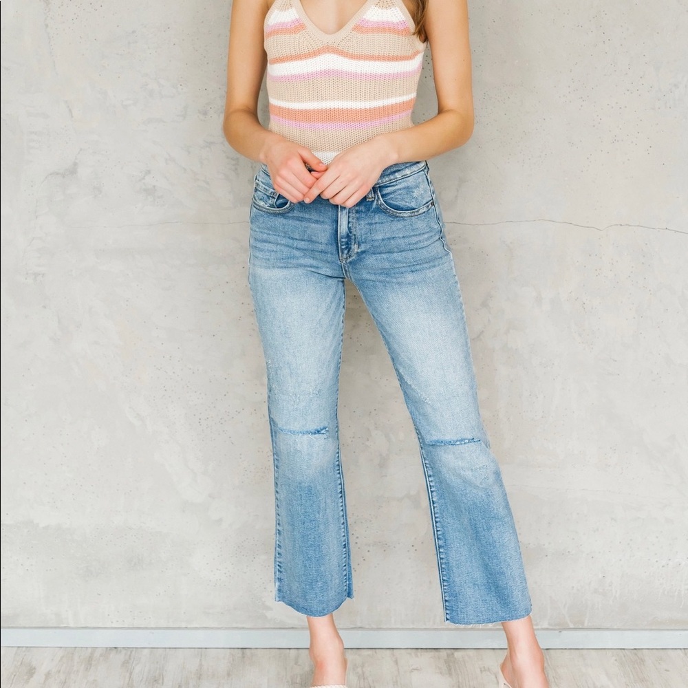 NEW W TAGS- Sneak Peek Medium Wash Straight Leg Denim